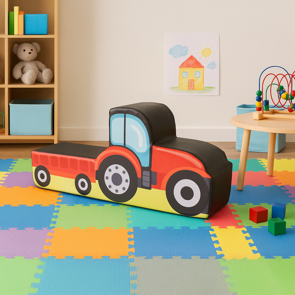 Soft Play, Kids Foam Tractor, 100cm x 25cm x 40cm